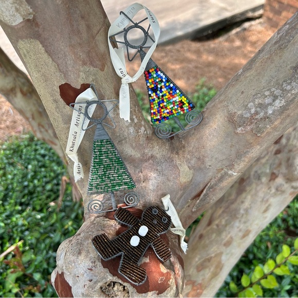 KHUTSALA ARTISIAN Handmade Beaded Christmas Ornaments set of 3 - Picture 11 of 13